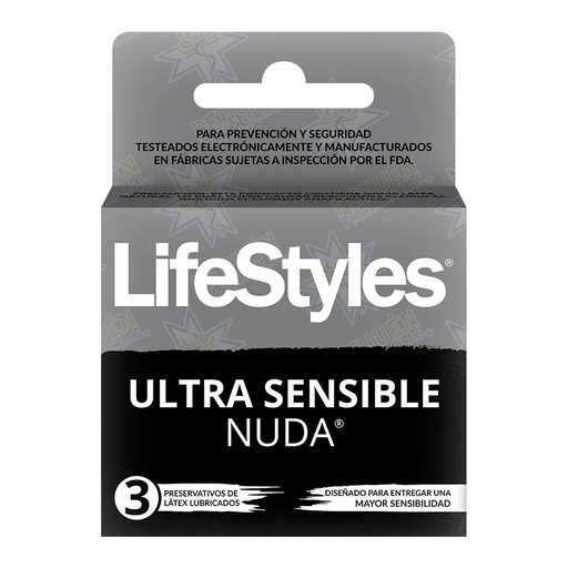 [7804918450017] Lifestyles Ultra Sensible Nuda 3 Preservativos Sensibles Prater