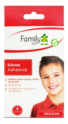 [7805633008118] Family Set Suturas Adhesivas 10 x 3,2 cm 9 Unidades