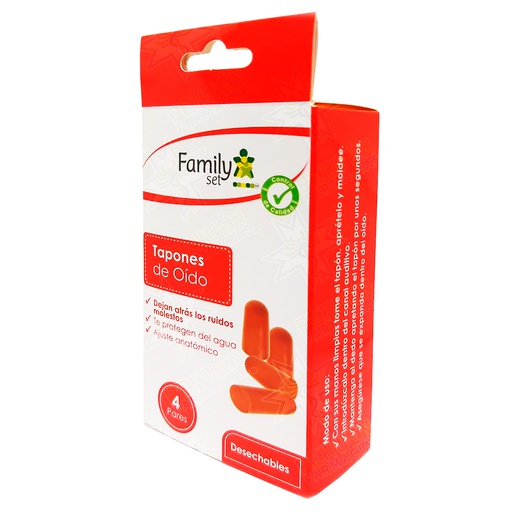 [7805633008125] Family Set Tapones De Oído Desechables 4 Pares