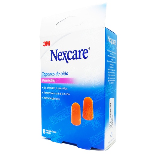 [7805070972348] Nexcare Tapones de Oído Desechables 4 Pares 3M