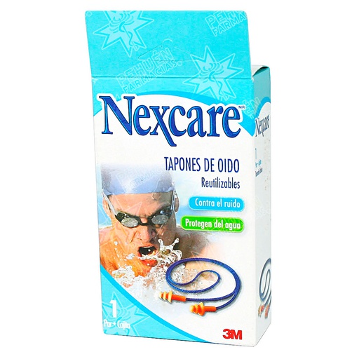 [7805070972362] Nexcare Tapones de Oído Reutilizables Par + Cajita 3M