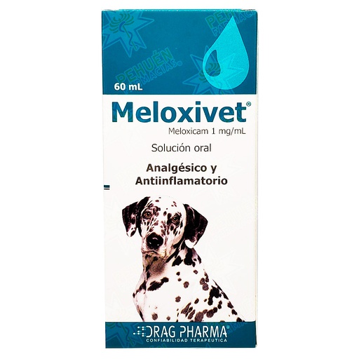 [7800006010330] Meloxivet 1 mg/mL Solución Oral Perros 60 mL Drag Pharma
