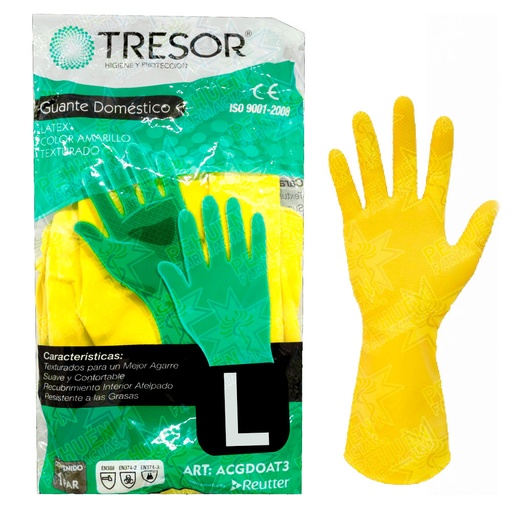 [7806130007758] Tresor Par de Guantes Látex Domésticos Talla M Reutter