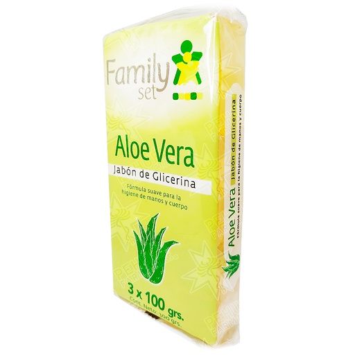 [7805633020318] Jabón en Barra Glicerina Aloe Vera 3 Unidades Family Set