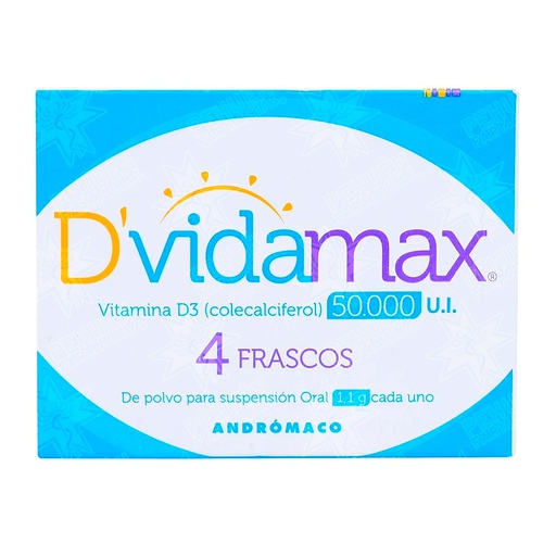 [7800018000213] D'vidamax 50.000 UI 4 Frascos 1,1 g Andrómaco