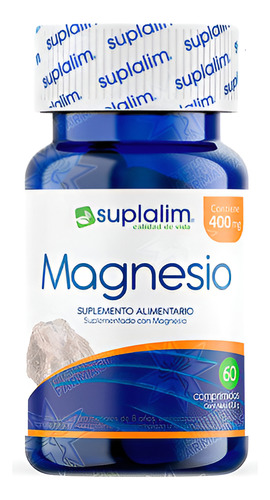 [7804616660657] Magnesio 400 mg 60 Cápsulas Suplalim