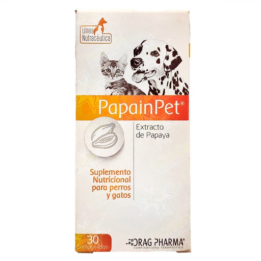 [7800006010170] PapainPet Gato/Perro 30 Comprimidos Drag Pharma