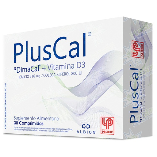 [7800068017445] PlusCal (316 mg/800 UI) 30 Comprimidos Pasteur