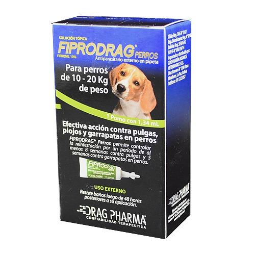 [7800006011207] Fiprodrag Perros 10 a 20 kg 1 Pipeta 1,34 mL Drag Pharma