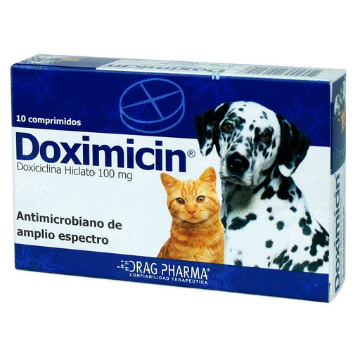 [7800006003158] Doximicin 100 mg Gato/Perro 10 Comprimidos Drag Pharma
