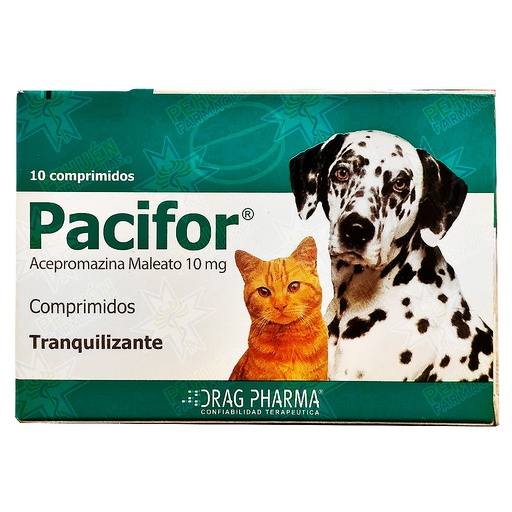 [7800006000720] Pacifor Gato/Perro 10 mg 10 Comprimidos Drag Pharma