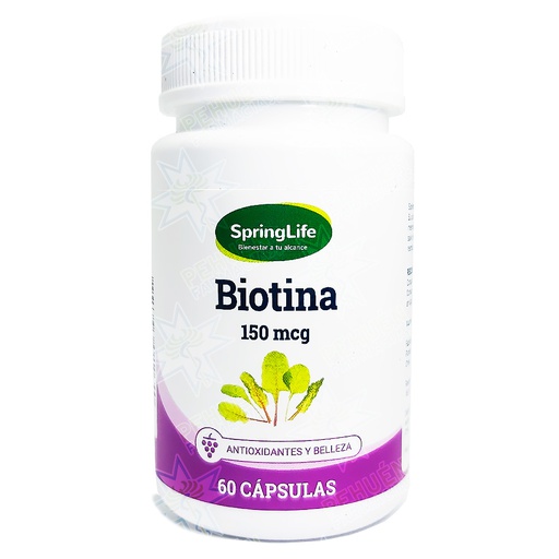 [7805633022640] Biotina 150 mcg 60 Cápsulas Springlife