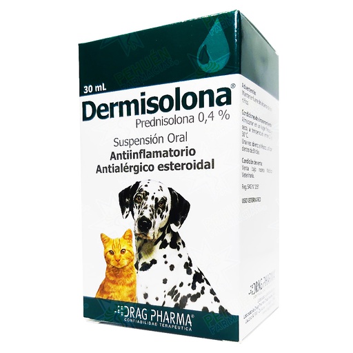 [7800006009891] Dermisolona Gato/Perro 0,4% Suspensión Oral 30 mL Drag Pharma