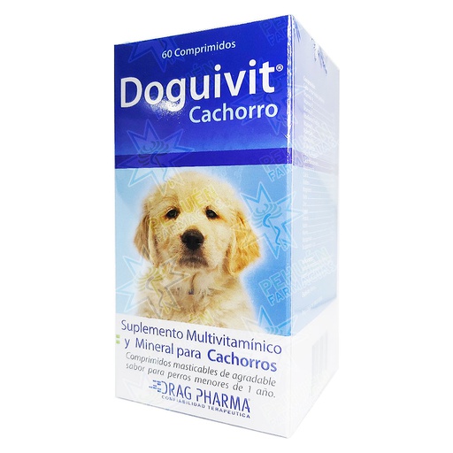[7800006003752] Doguivit Cachorro Perros 60 Comprimidos Masticables Drag Pharma
