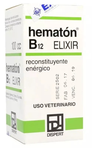 [7730407023830] Hematón B12 Elixir Veterinario Perros Gatos Granja 100 mL Eximerk