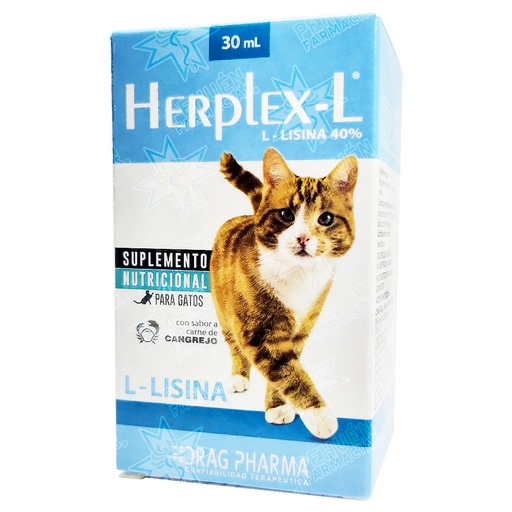 [7800006006821] Herplex-L Gatos 40% Suspensión Oral 30 mL Drag Pharma