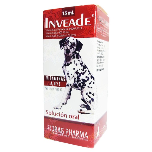 [7800006000683] Inveade Perros (4000/400/22) UI/mL Solución Oral 15 mL Drag Pharma