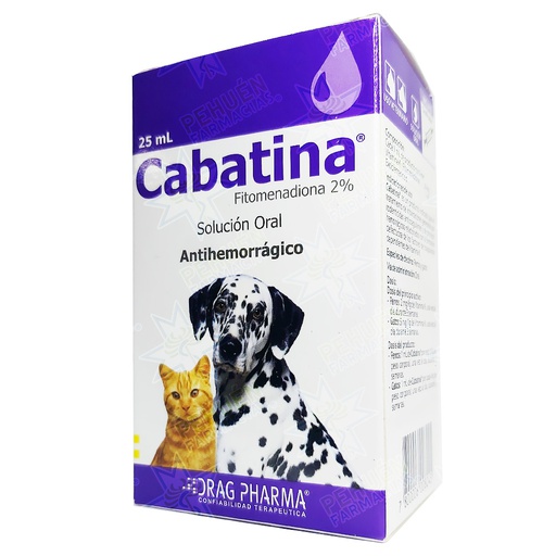 [7800006008245] Cabatina 2 % Perros/Gatos Solución Oral 25 mL Drag Pharma
