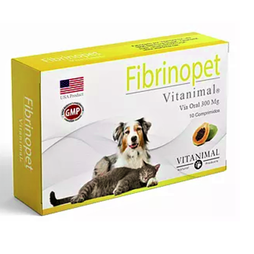 [0761887187359] Fibrinopet Gato/Perro 300 mg 10 Comprimidos Masticables Vitanimal