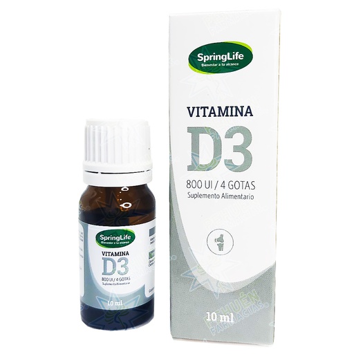 [7805633022602] Vitamina D3 200 UI/Gota Solución Oral Gotas 10 mL Springlife