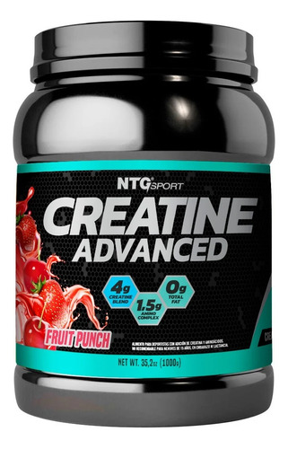 [7804609253552] NTG Sport 1000 g Creatina Saborizada Monohidratada con Aminoácidos Advanced Sabor Fruit Punch