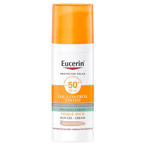 [4005900839633] Eucerin Sun Oil Control Tinted Fps 50+ Tono Medio Bloqueador Facial Tono Medio 50 mL Beiersdorf