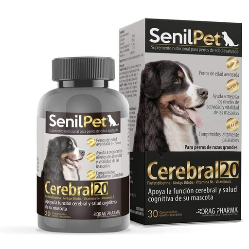 [7800006010323] SenilPet Cerebral 20 Perros Grandes 30 Comprimidos Drag Pharma
