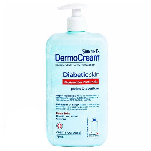 [7804945015456] Simond's Dermocream Diabetic Skin Crema Corporal 750 mL Durandin