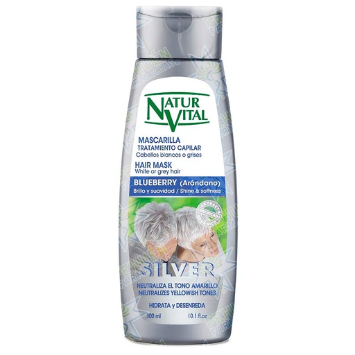 [8414002070466] Naturvital Silver Blancos y Grises Máscara Capilar Matizante 300 mL