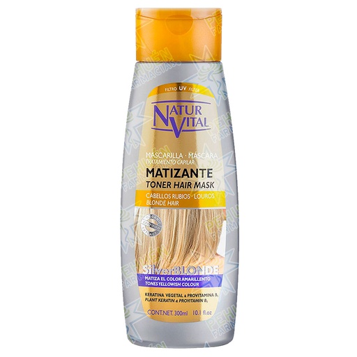 [8414002070459] Naturvital Silver Blonde Máscara Capilar Matizante Rubios 300 mL