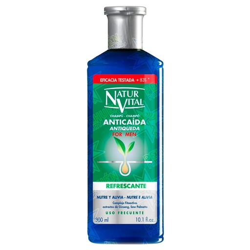 [8414002070381] Naturvital Anticaída Hombre Refrescante Shampoo 300 mL