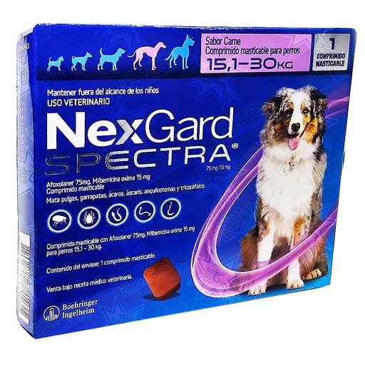 [7809599501935] Nexgard Spectra Perros 15,1 a 30 kg (75/15) mg 1 Comprimido Masticable Boehringer Ingelheim