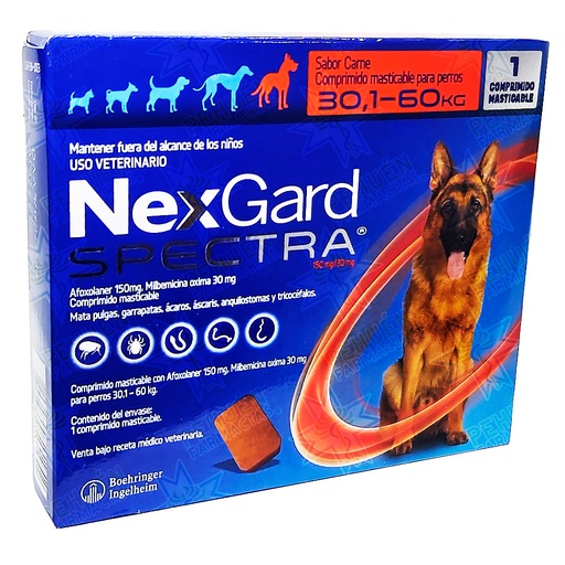 [7809599501942] Nexgard Spectra Perros 30,1 a 60 kg (150/30) mg 1 Comprimido Masticable Boehringer Ingelheim