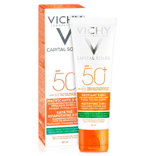 [3337875695176] Capital Soleil Protector Matificante 3 en 1 Fps 50+ Bloqueador 50 mL Vichy