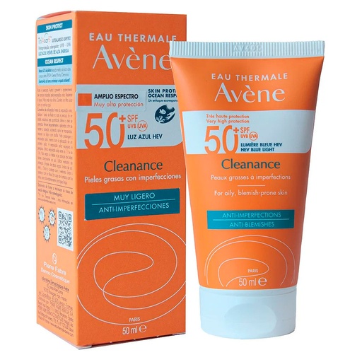 [3282770149548] Avène Cleanance Bloqueador Rostro Matificante Antiacné Fps 50+ 50 mL Pierre Fabre