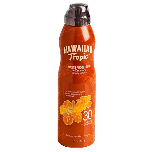 [075486087999] Hawaiian Tropic Aceite Zanahoria Fps 30 Bloqueador Spray 180 mL Edgewell