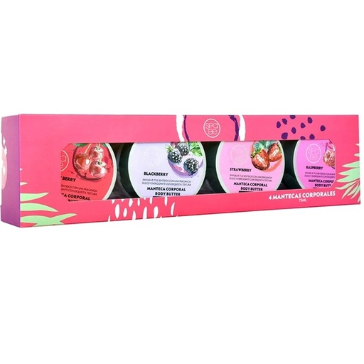 [7805633017141] Estuche 4 Mantecas Corporales Berry Body Butter Spa BE