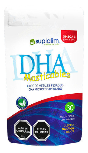 [7804616660640] Omega DHA/EPA 75/25mg 30 Masticables Sabor Naranja Suplalim
