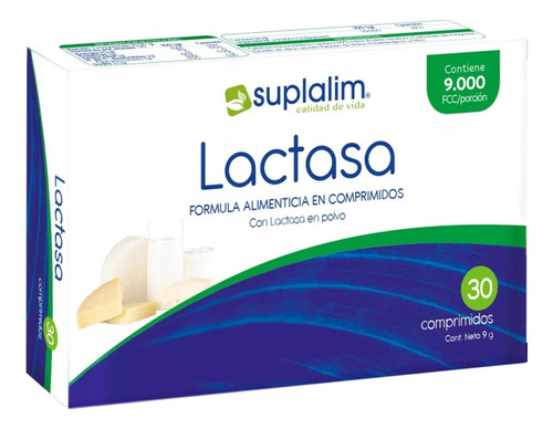 [7804616661296] Lactasa 9000 FCC 30 Comprimidos Suplalim
