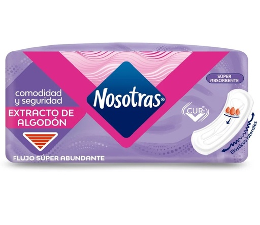[7702027042010] Nosotras Maternidad 10 Toallas Tela Suave Flujo Abundante