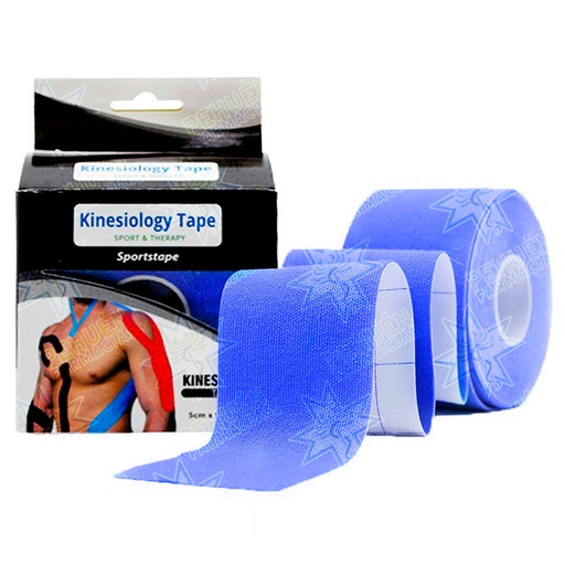 [80167600] Kinesiology Tape Azul Vendaje Neuromuscular Adhesivo 5 cm x 5 m Sport & Therapy