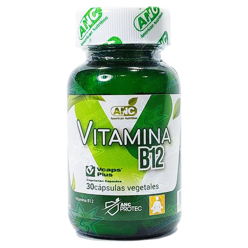 [7805357002010] Vitamina B12 12 mcg 30 Cápsulas Veganas ANC