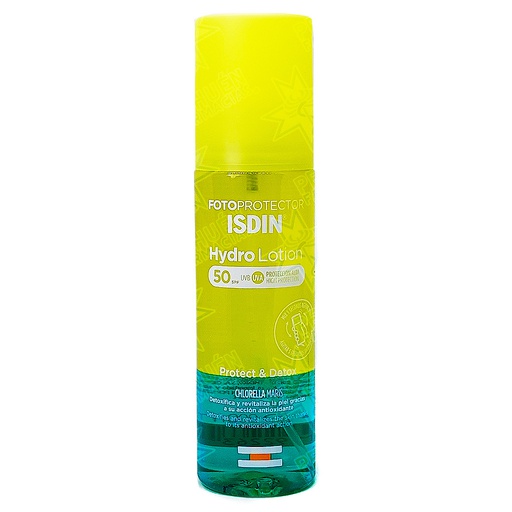 [8429420192263] Fotoprotector Bifásico HydroLotion Fps 50 Protect Detox 200 mL Isdin