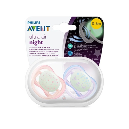 [8710103901754] Avent Ultra Air Night 2 Chupetes 0-6m Philips