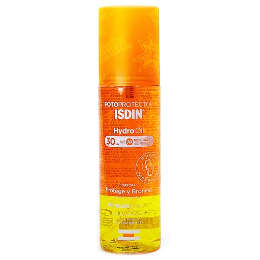 [8429420161245] Fotoprotector Bifásico HydroOil FPS 30 Protege y Broncea 200 mL Isdin