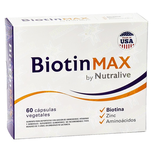 [7805633023371] BiotinMax 60 Cápsulas Veggies Nutralive