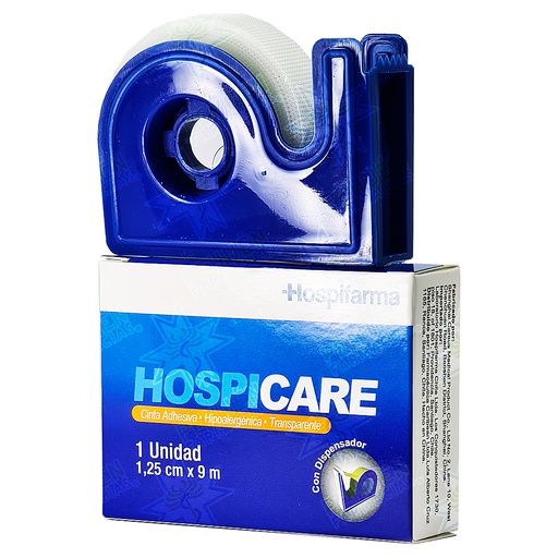 [7804640560930] Hospicare Cinta Adhesiva Tipo Plástico 1,25 cm x 9 m Hospifarma