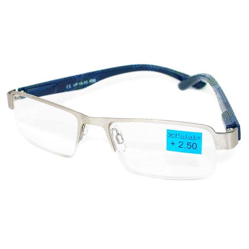 [7805633018803] Lentes De Lectura +2.5 Azul-Gris V-Polak