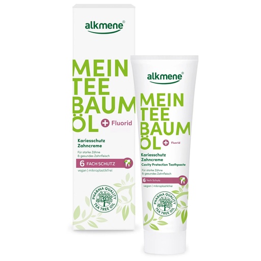 [4003583214129] Alkmene Tea Tree Oil Pasta de Dientes Herbal Vegana con Fluor 100 mL