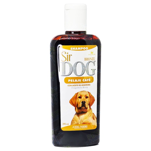 [7800006003707] Sir Dog Shampoo Premium Perros Pelaje Café 390 mL Drag Pharma